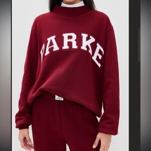 NWT PARKE MAROON MOCKNECK Back to School Varsity Pullover Sweatshirt Size L/XL